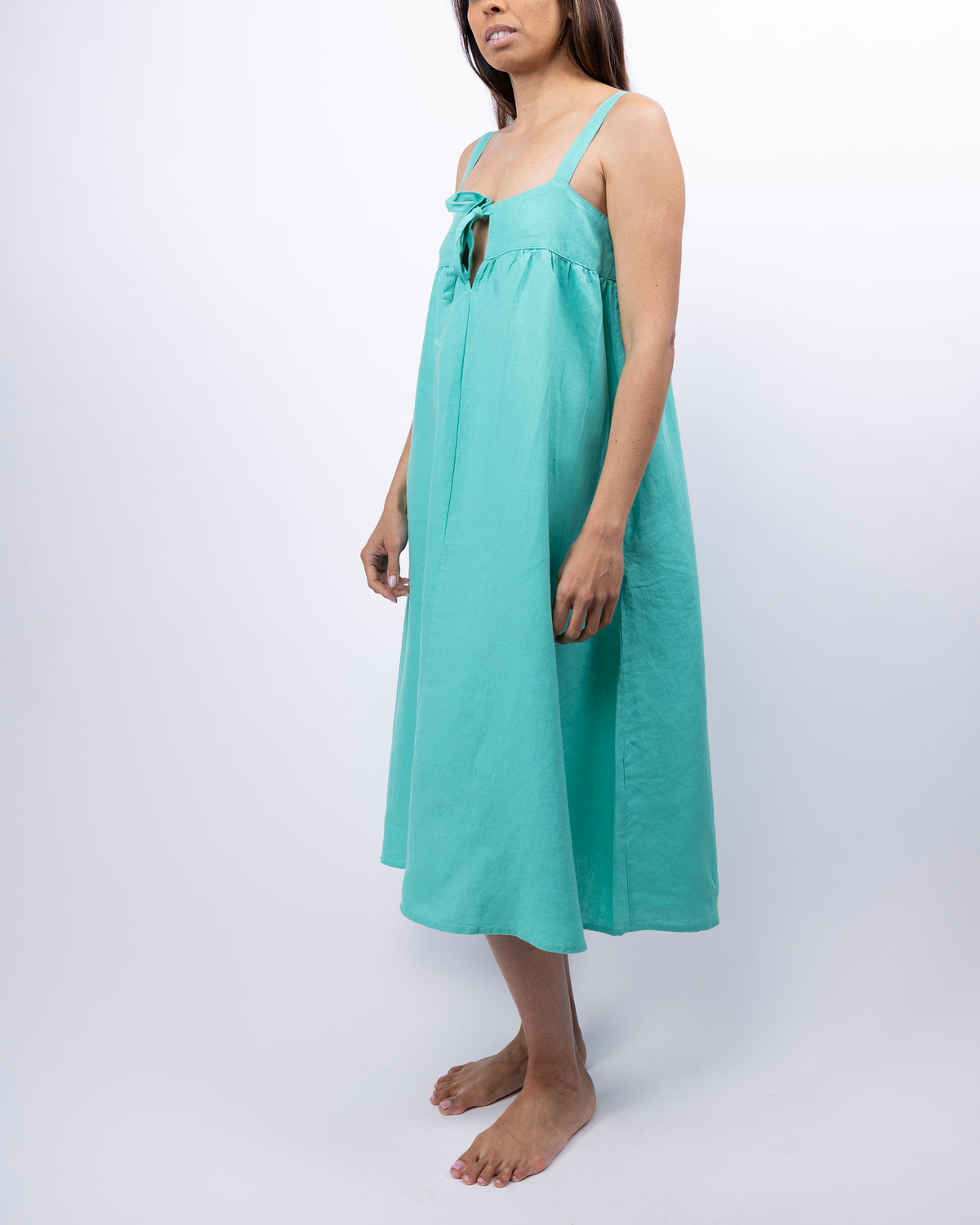 Raya Linen Midi Strap Dress