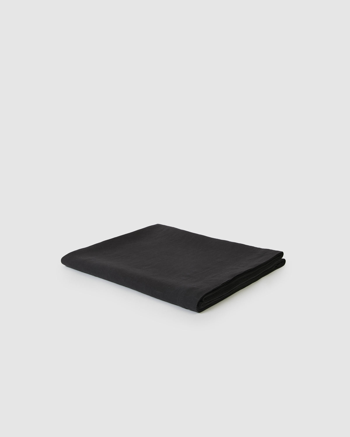 Babette Linen Tablecloth in Charcoal Gray close-up