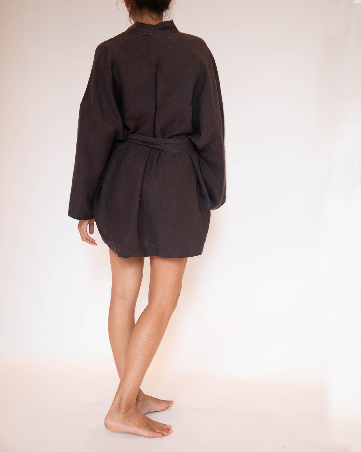 Frances Short French Linen Robe