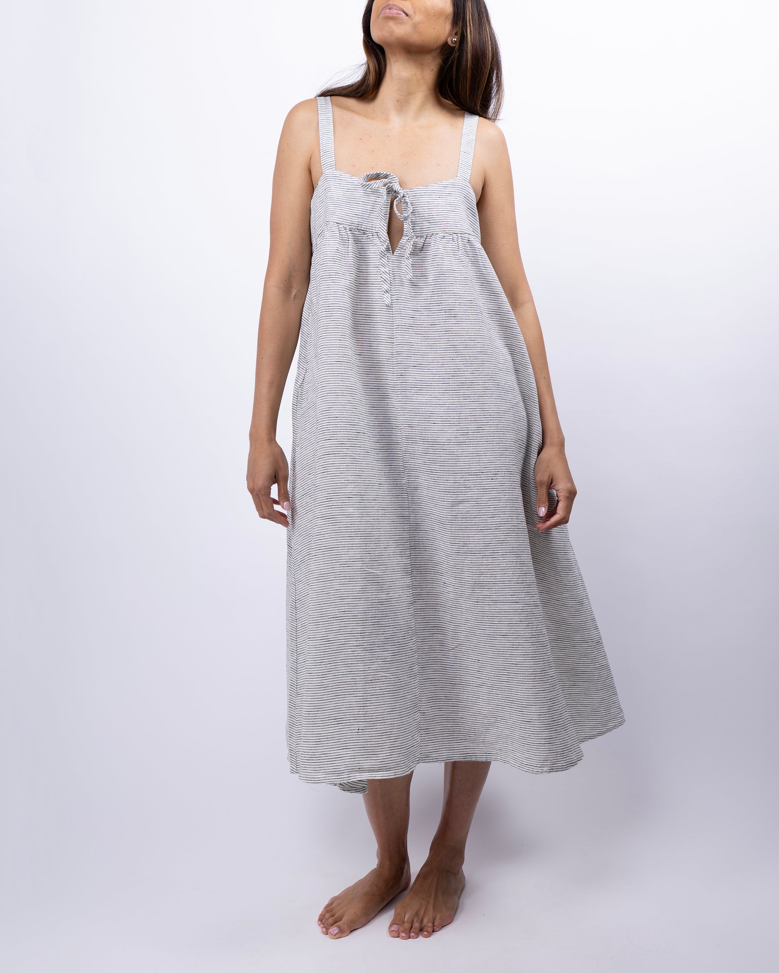 Raya Linen Midi Strap Dress