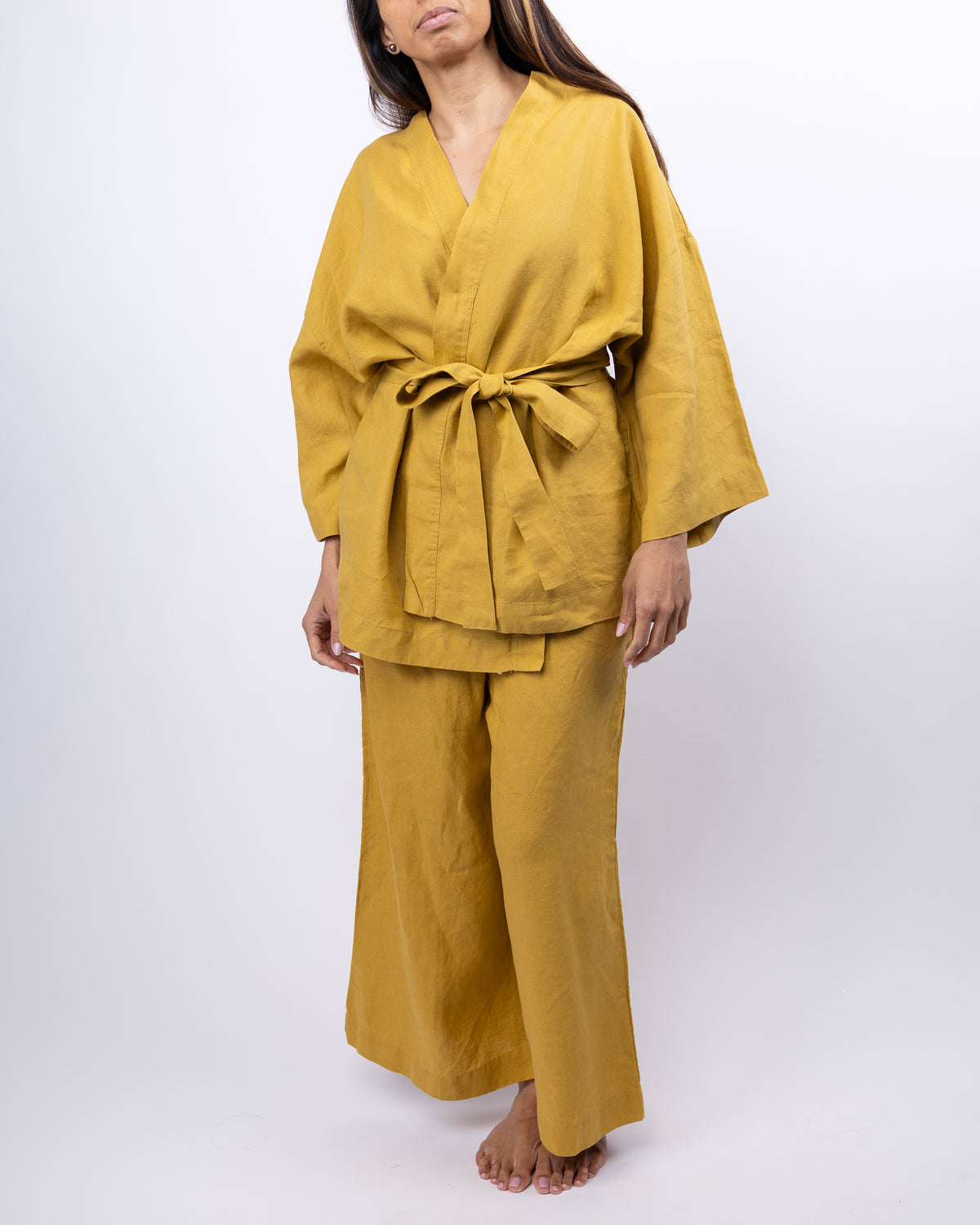 Naoko Linen Kimono Sleepwear Set