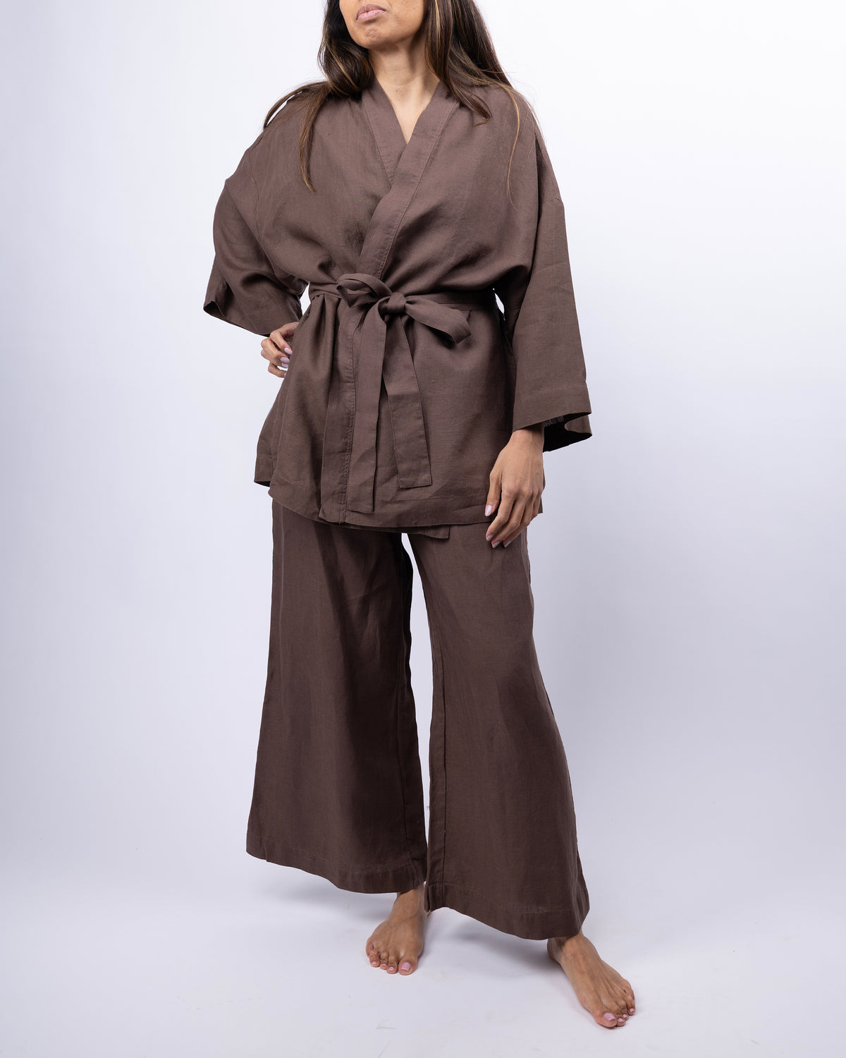Naoko Linen Kimono Sleepwear Set