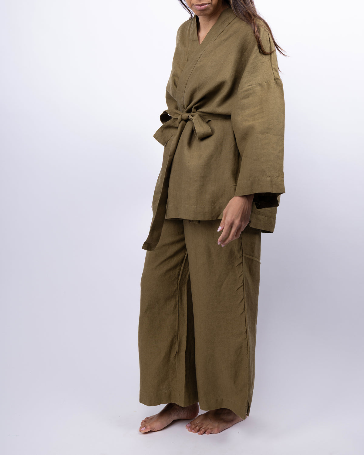 Naoko Linen Kimono Sleepwear Set