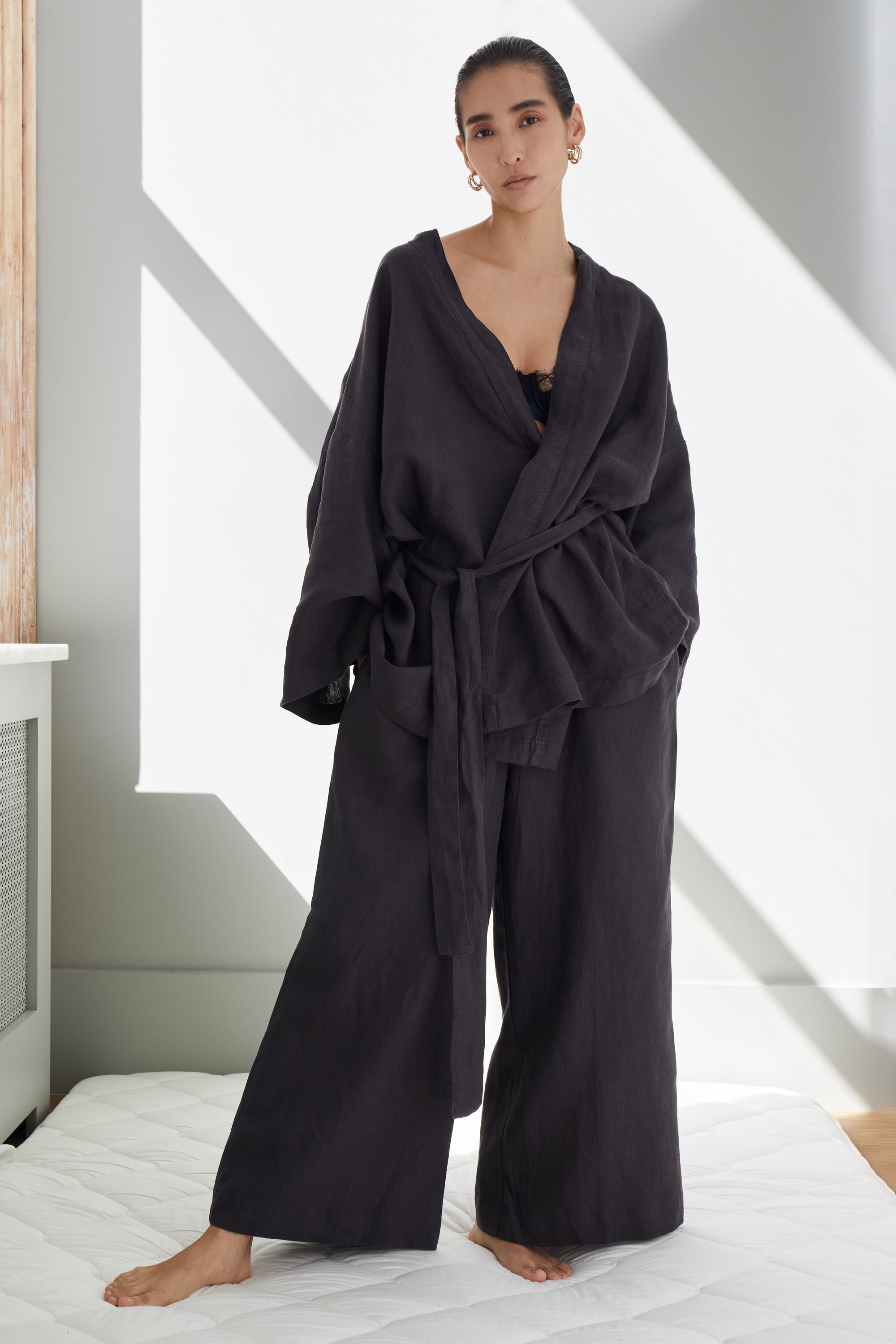 Naoko Linen Kimono Sleepwear | escapeauthority.com