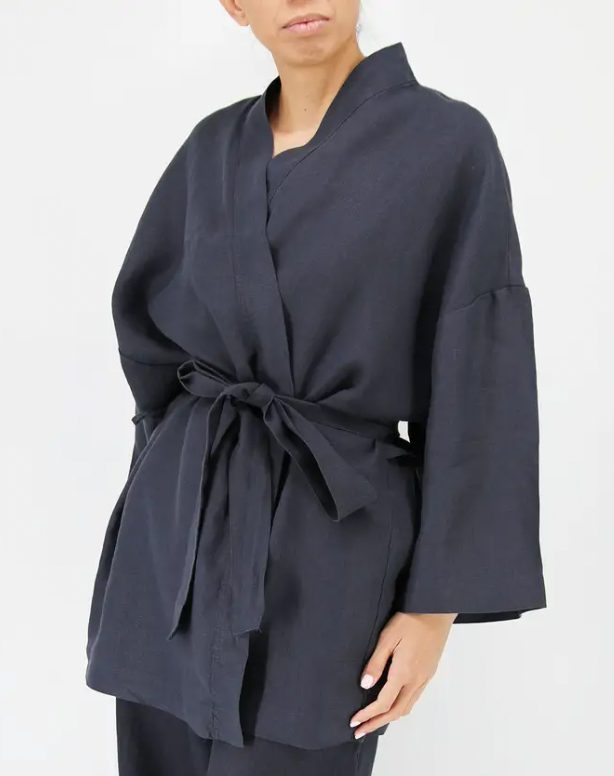 Frances Short French Linen Robe