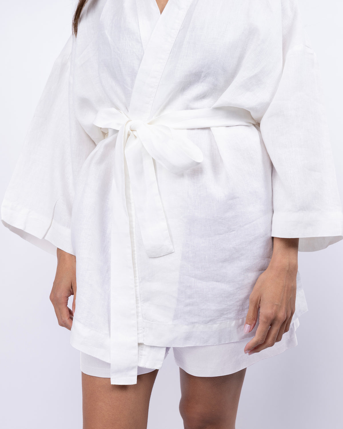 Rie Short Linen Kimono Set