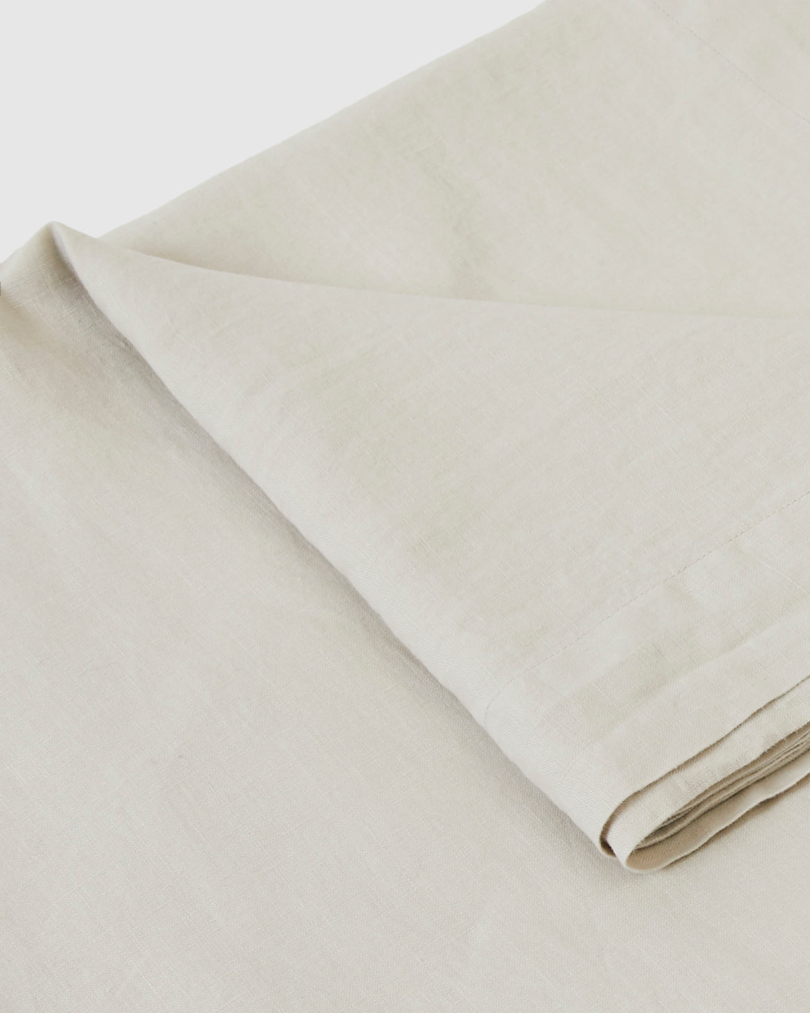 Babette Linen Tablecloth in Dove Gray close-up