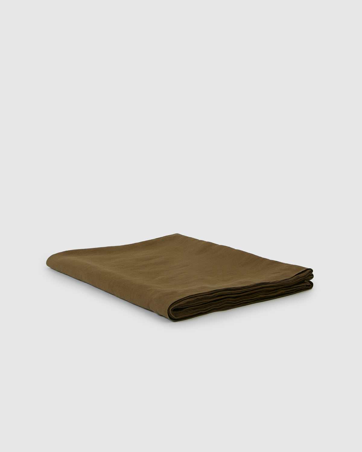 Babette Linen Tablecloth in Moss Green side-shot