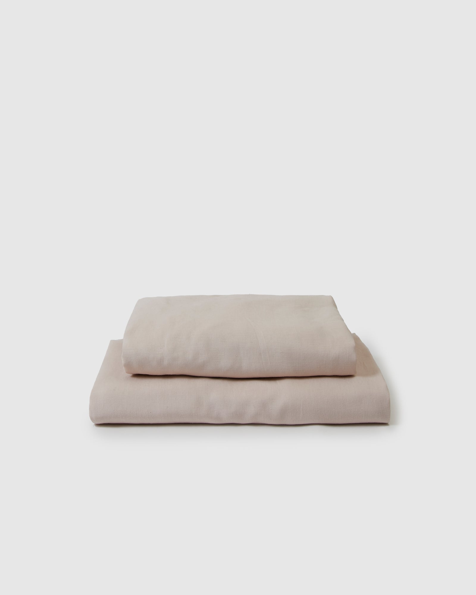 Close up of light pink blush sheet set