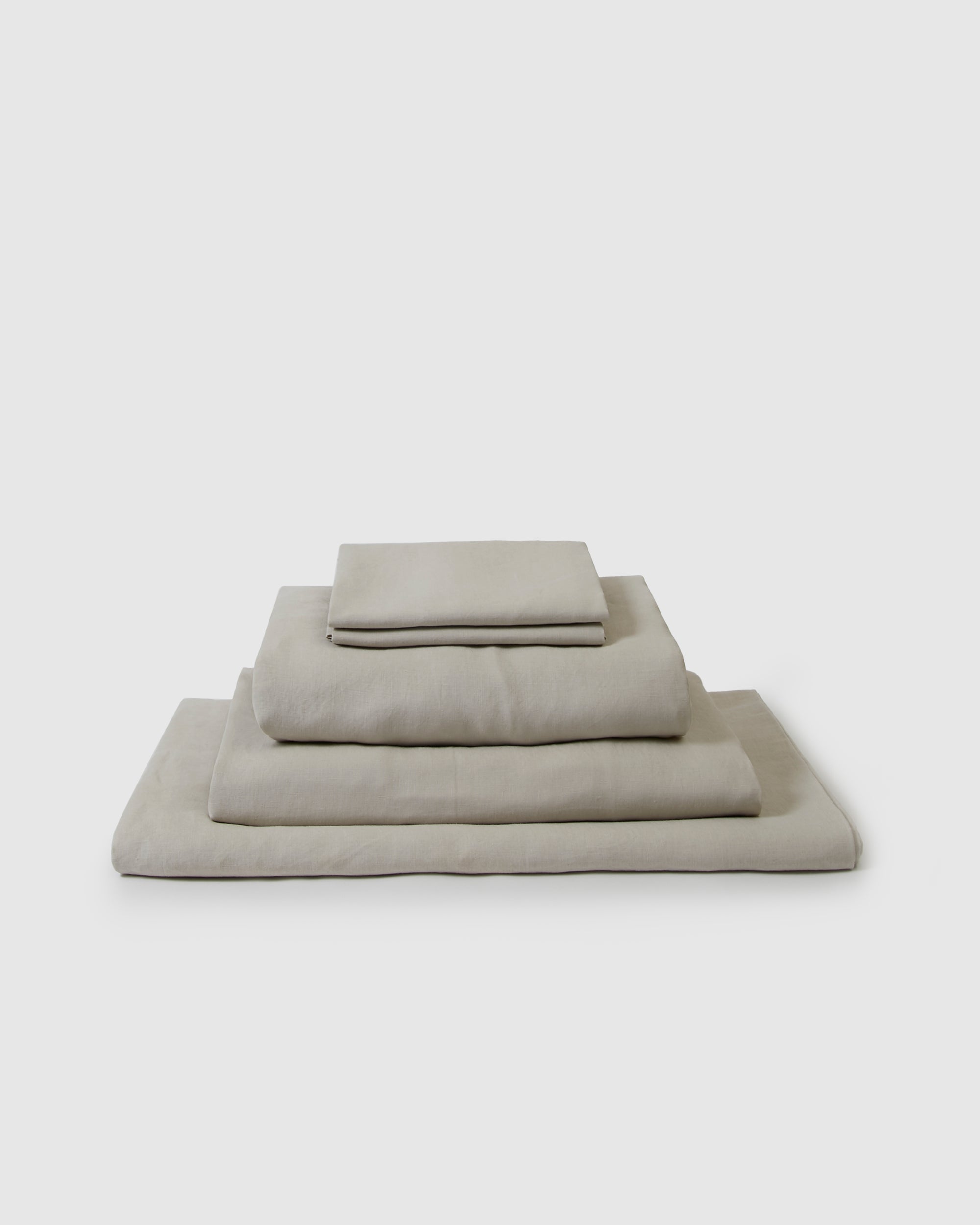 Linen sheets collection set in a light dove gray color