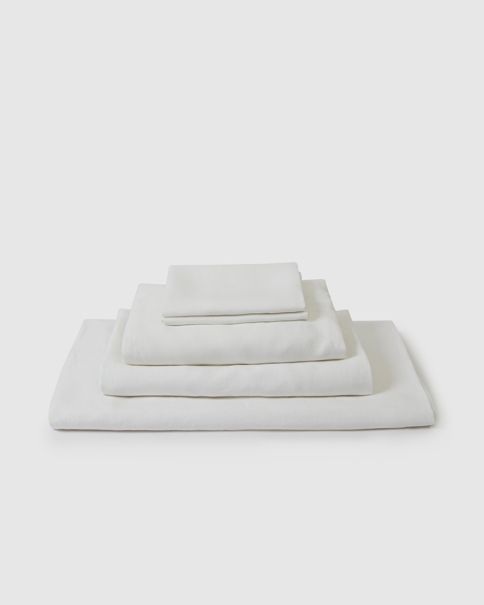 Linen sheets collection set in a creamy white milk color