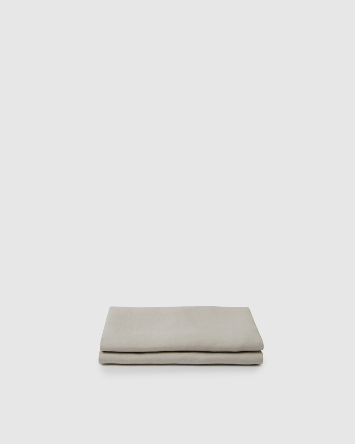 Top-folded pair of pillowcases in light dove gray