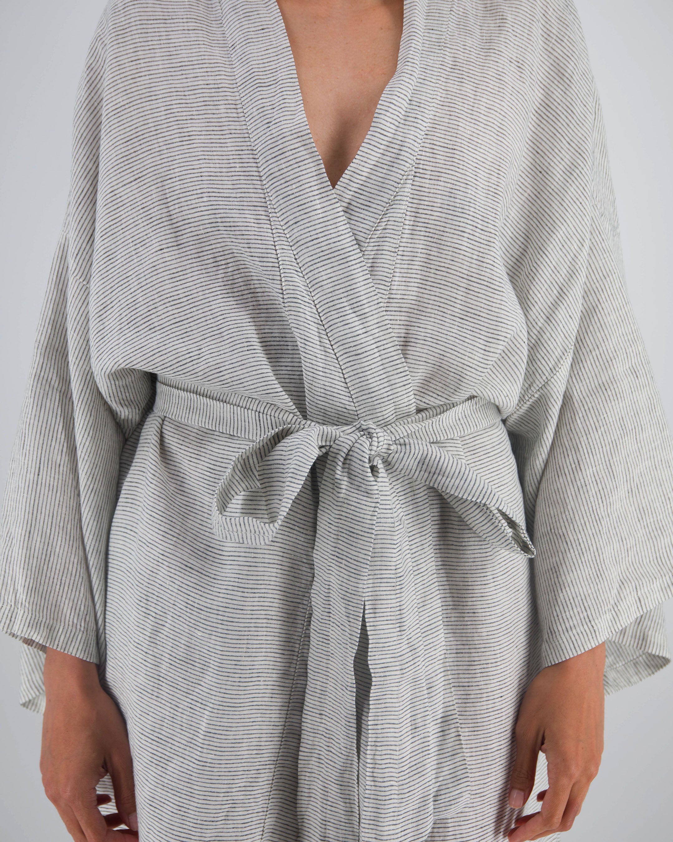 Linen Kimono Gown  luxury 100 linen dressing gown  Mungo