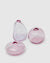 pink colored small vases for flower buds
